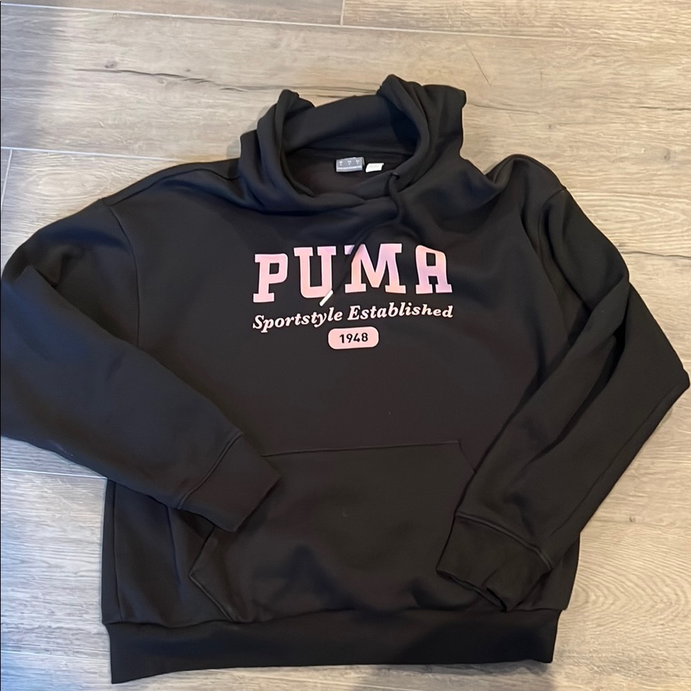 PUMA Black Sweatshirt with Pink Accents
